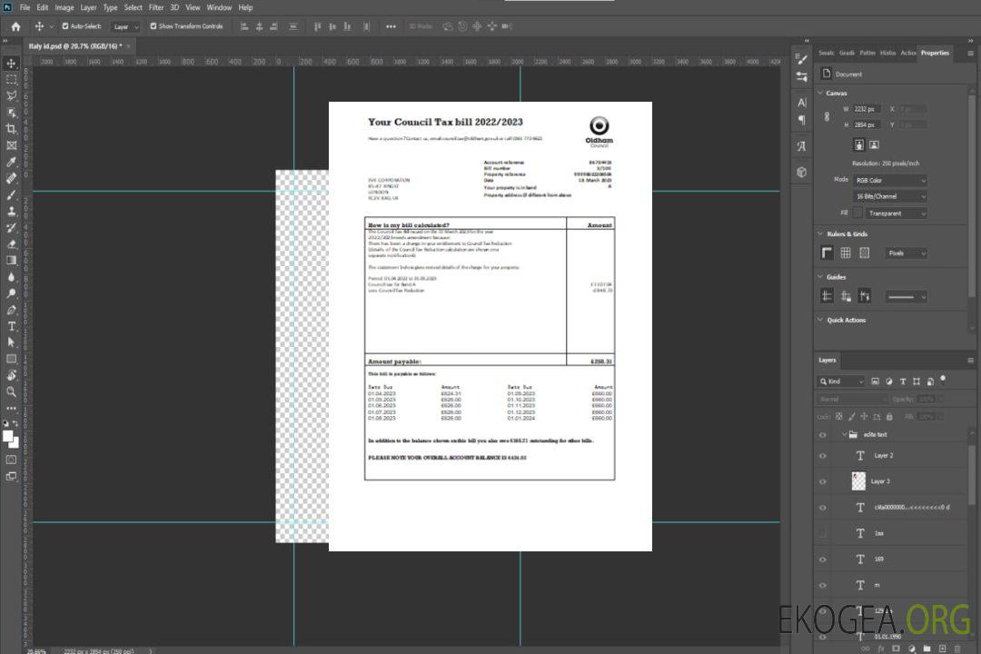 Projet de loi sur la taxe d'affaires du conseil d'Oldham, SCR template Projet de loi sur la taxe d'affaires du conseil d'Oldham, SCR template